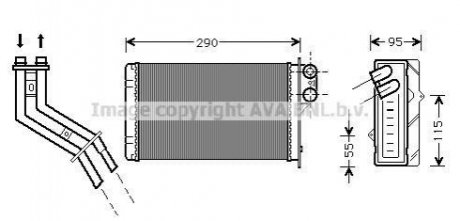 Радиатор отопителя RENAULT SCENIC I (96-) (AVA) AVA COOLING RT6227