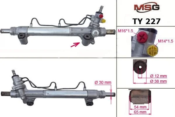 Кермова рейка з г/п Toyota 4Runner 05-09, Hilux 05-09 MSG TY 227 (фото 1)