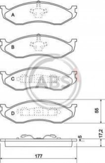 Гальмівні колодки, дискове гальмо (набір) A.B.S. 38477