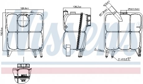 Бачок расширительный с крышкой FORD FOCUS C-MAX (CAP, CB3) (03-) 1.6 TDCi NISSENS 996138