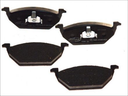 Гальмівні колодки дискові AUDI/SEAT/SKODA/VW A2/A3/Altea/Leon/Toledo/Octavia/Bora "F "98>> DELPHI LP1104 (фото 1)