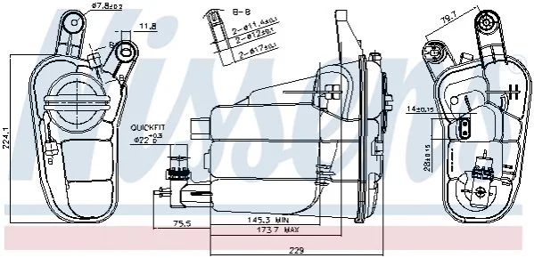 Бачок розширювальний з кришкою AUDI A4 (07-) 1.8 TFSI/ Q5 (2009) (вир-во Nissens) NISSENS 996128 (фото 1)