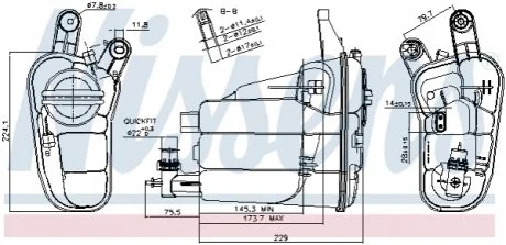 Бачок розширювальний з кришкою AUDI A4 (07-) 1.8 TFSI/ Q5 (2009) (вир-во Nissens) NISSENS 996128