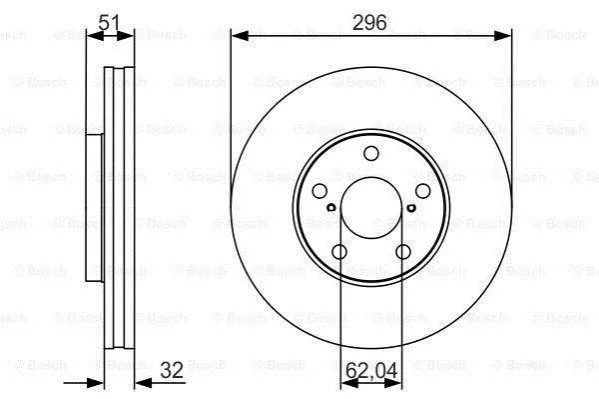 Гальмівний диск LEXUS GS300/GS430/SC430 \'\'F \'\'3,0-4,3 \'\'97-10 - кратн. 1 шт BOSCH 0986479R20 (фото 1)