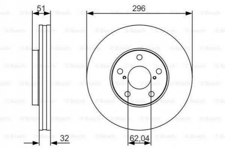 Гальмівний диск LEXUS GS300/GS430/SC430 \'\'F \'\'3,0-4,3 \'\'97-10 - кратн. 1 шт BOSCH 0986479R20