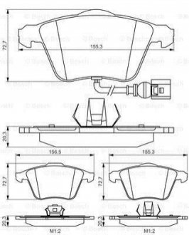 Гальмівні колодки дискові AUDI/VW S3/TT/Leon/Passat/Golf IV/V \&#039;\&#039;F \&#039;\&#039;&gt;&gt;08 PR2 BOSCH 0986495261 (фото 1)