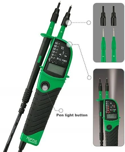 Тестер напруги мультифункціональний із цифровим дисплеєм 12~690V AC/DC TOPTUL EAAA0169 (фото 1)