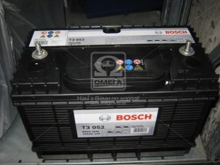 Акумулятор 105Ah-12v (T3052) (330x172x240),L,EN800 клеми тонкі по центру BOSCH 0092T30520