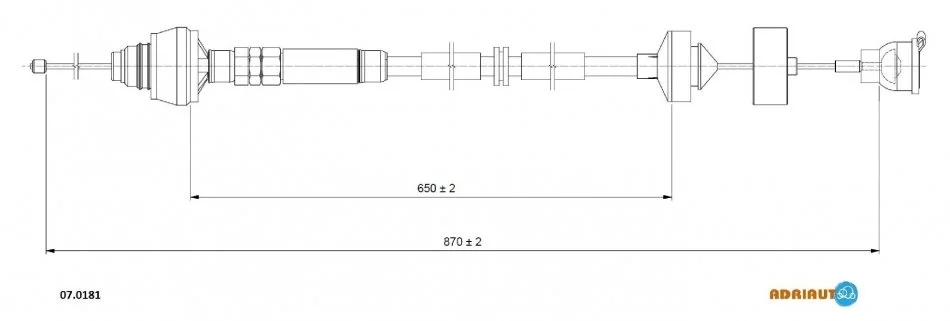 Трос зчеплення CIROEN/PEUGEOT Berlingo/Partner all gear BE4R "1,6-1,9D "07>> ADRIAUTO 07.0181 (фото 1)