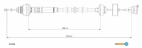 Трос зчеплення CIROEN/PEUGEOT Berlingo/Partner all gear BE4R "1,6-1,9D "07>> ADRIAUTO 07.0181