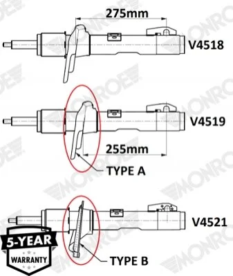 Амортизатор підв. Ford Transit (V363) (2013 - 2020) передн. (вир-во Monroe) MONROE V4519 (фото 1)