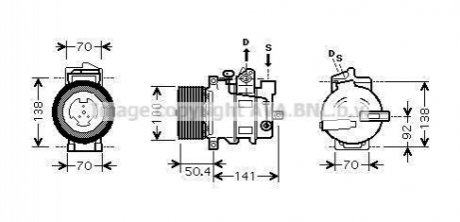 Компрессор кондиционера MERCEDES-BENZ GL,ML-SERIES (2005) (AVA) AVA COOLING MSAK431