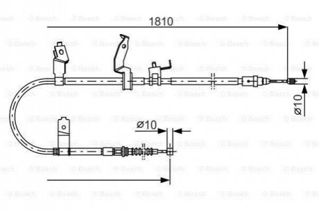 Гальмівний трос (ручник) 1810mm MAZDA 5 \'\'RH \'\'1,8-2,0 \'\'05-10 BOSCH 1987482052