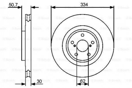 Гальмівний диск LEXUS GS300/430/460 FR "05>> - знято з виробництва BOSCH 0986479433