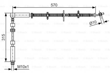 Гальмівний шланг LAND ROVER Discovery \'\'FR \'\'2,7-5,0 \'\'09>> BOSCH 1987481A64