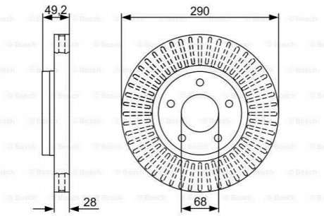 Гальмівний диск NISSAN Quest/Pathfinder \'\'F \'\'3,5 \'\'03>> BOSCH 0986479V48