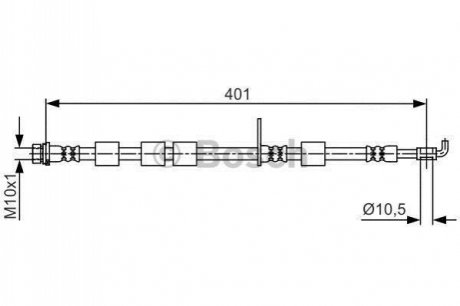 Гальмівний шланг FORD B-Max/Fiesta \'\'FL \'\'1,0-1,6 \'\'12>> BOSCH 1987481700