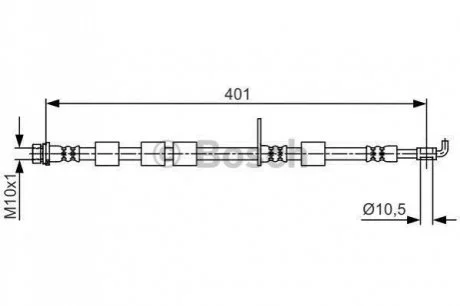Гальмівний шланг FORD B-Max/Fiesta \'\'FL \'\'1,0-1,6 \'\'12>> BOSCH 1987481700