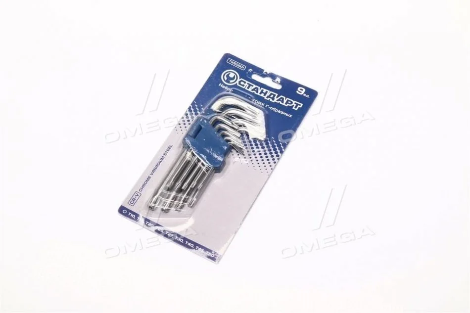 Набор ключей TORX с отверстием Г-образных 9ед. (СТАНДАРТ) Стандарт TKS0901 (фото 1)