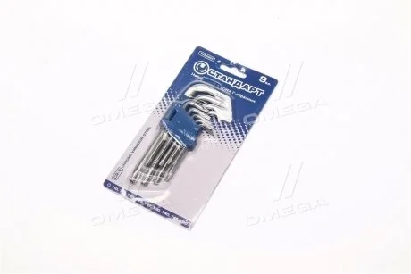 Набор ключей TORX с отверстием Г-образных 9ед. (СТАНДАРТ) Стандарт TKS0901