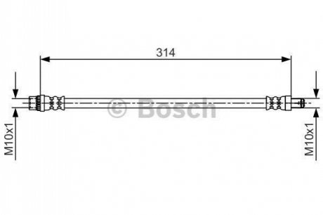 Гальмівний шланг RENAULT Logan/Sandero \'\'F \'\'1,6 \'\'10>> BOSCH 1987481718