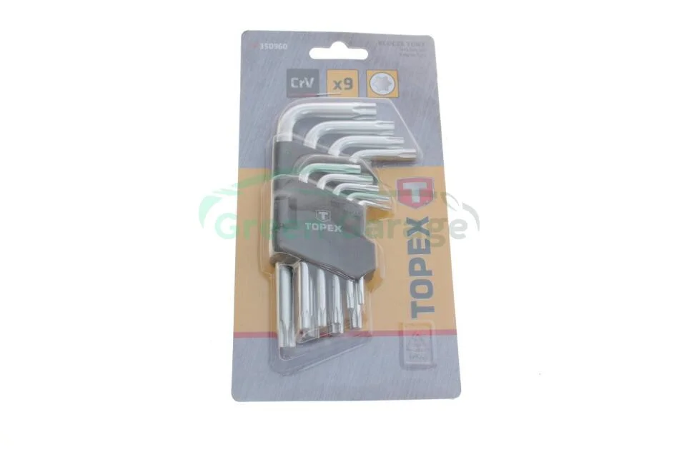 Ключи шестигранные Torx T10-T50, набор 9 шт.*1 уп. TOPEX 35D960 (фото 1)