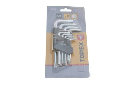 Ключи шестигранные Torx T10-T50, набор 9 шт.*1 уп. TOPEX 35D960