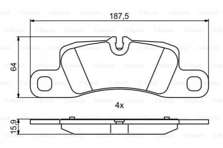 Гальмівні колодки дискові PORSCHE Cayenne || "R "10>> BOSCH 0986494869