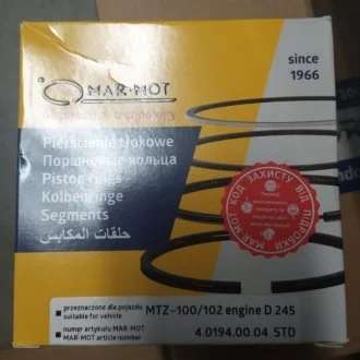 Кільця поршневі М/К Д 245 MAR-MOT (вир-во Польща) Mar-Mot 2451004060