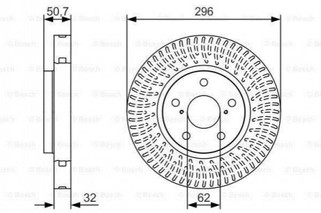 Гальмівний диск LEXUS/TOYOTA GS/IS/Mark X \'\'FR BOSCH 0986479T37