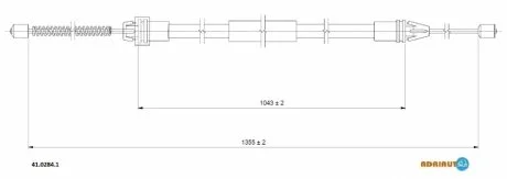 A_Трос гальмівний RENAULT Twingo II all RH4/07- ADRIAUTO 41.0284.1