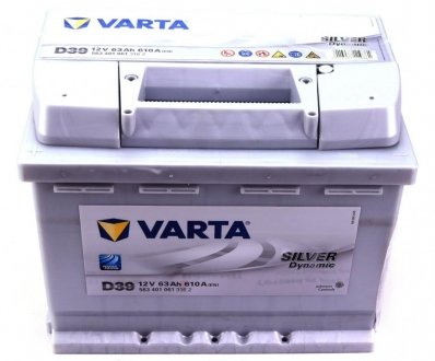 АКБ D39 SILVER DYNAMIC 63 А*ч +/- 610A VARTA 5634010613162