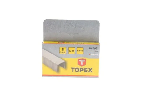 Скоби 8 мм, 1000 шт.*1 уп., тип J TOPEX 41E308