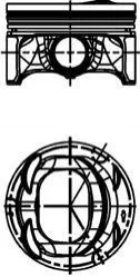 Поршень з кільцями VW 77,01 (вир-во KS) KOLBENSCHMIDT 40477620