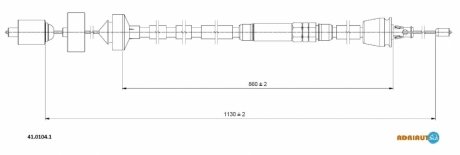 Трос зчеплення Renault/Laguna 2.0, 98- ADRIAUTO 41.0104.1