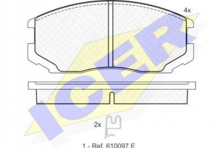 Комплект гальмівних колодок (дискових) ICER 181129 (фото 1)