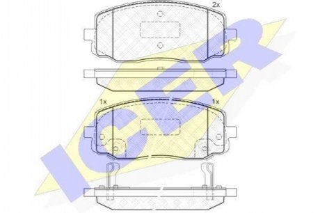 Комплект гальмівних колодок (дискових) ICER 181709