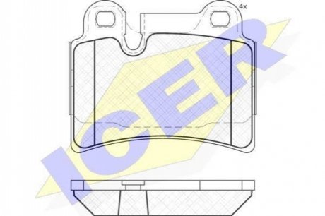 Комплект гальмівних колодок (дискових) ICER 181951