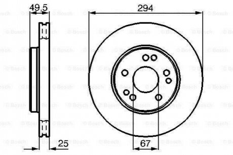 Гальмівний диск MB W124 M104 F BOSCH 0986478428