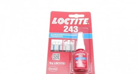 Фіксатор різьби Loctite 243 анаеробний, середньої міцності 5мл HENKEL 1370555