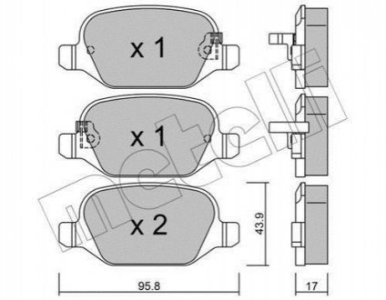 Комплект гальмівних колодок METELLI 22-0324-4