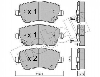 Комплект гальмівних колодок METELLI 22-0485-2