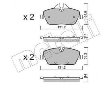 Комплект гальмівних колодок METELLI 22-0664-2