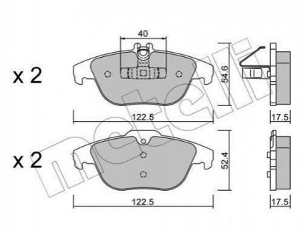 Комплект гальмівних колодок METELLI 22-0666-2