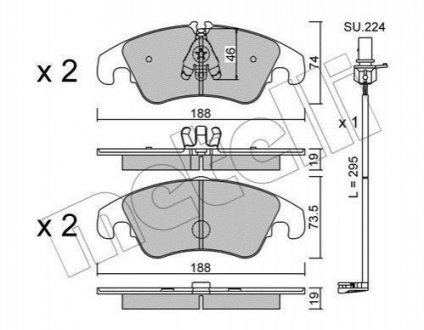 Комплект гальмівних колодок METELLI 22-0775-4K