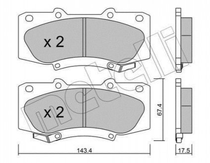 Комплект гальмівних колодок METELLI 22-0937-0