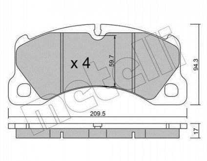 Комплект гальмівних колодок METELLI 22-0957-3