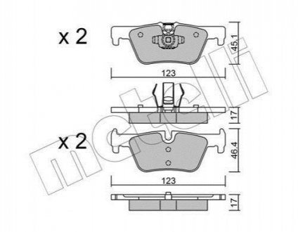 Комплект гальмівних колодок METELLI 22-0962-0