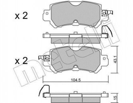 Комплект гальмівних колодок METELLI 22-0970-0