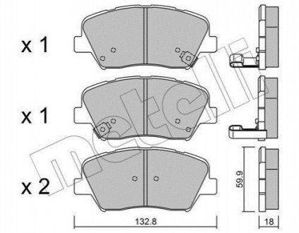 Комплект гальмівних колодок METELLI 22-1026-0